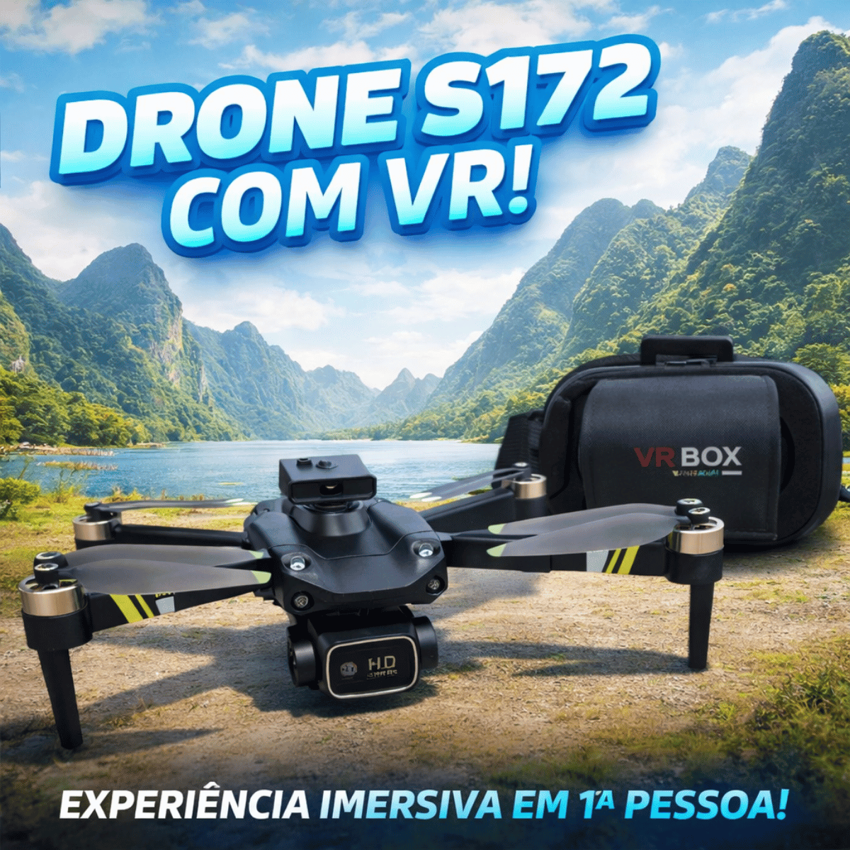 Drone Profissional S172 com Óculos VR