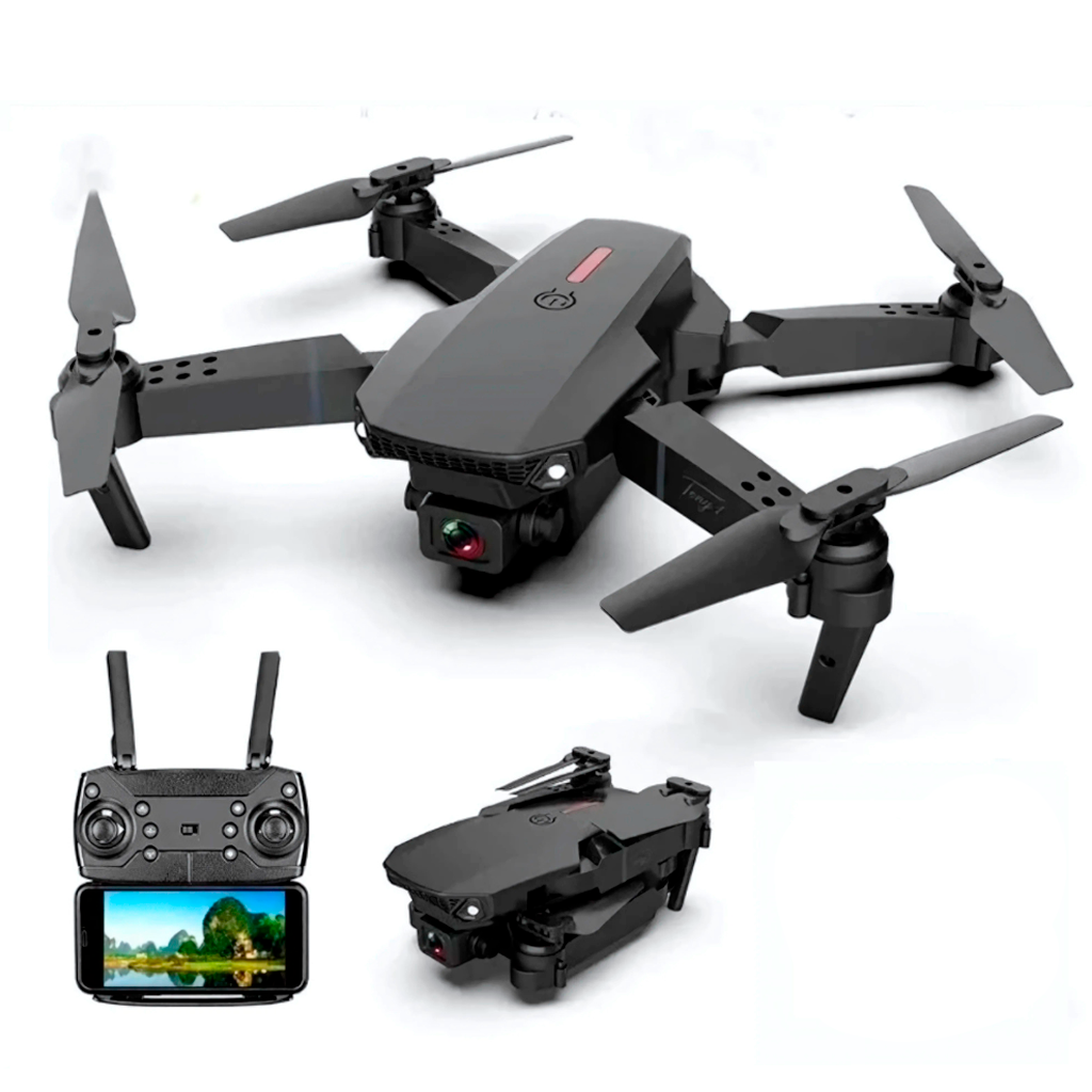 Drone Profissional E88 Pro Duas Câmeras 4K WiFi 2.4G FPV Compacto Controle Remoto
