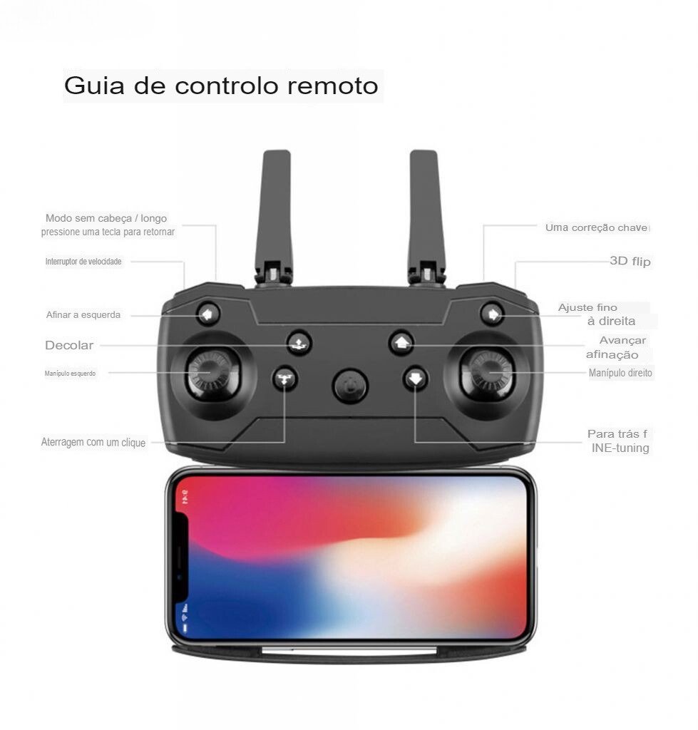 Drone Profissional E88 Pro Duas Câmeras 4K WiFi 2.4G FPV Compacto Controle Remoto