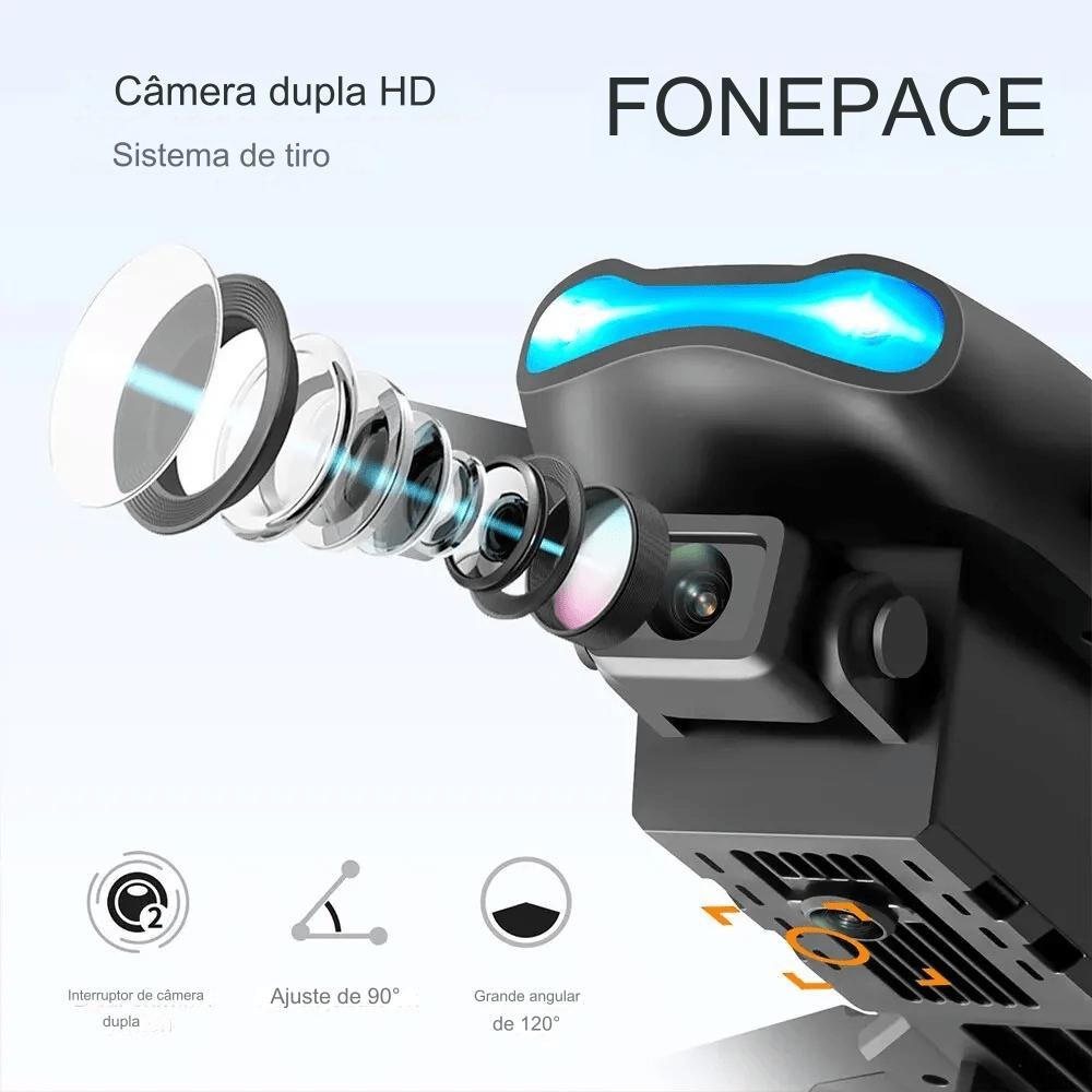 Drone Pro 4K E99 Pro Gravação WiFi 2.4G Com Três Baterias