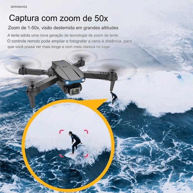Drone Pro 4K E99 Pro Gravação WiFi 2.4G Com Quatro Baterias