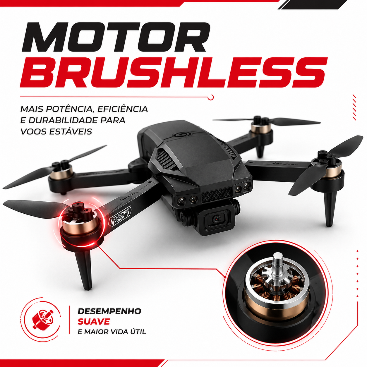 Drone F198 2025 Dual Câmera 4K HD Motor Sem Escova Estável
