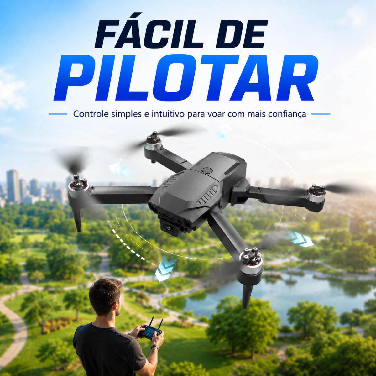Drone F198 2025 Dual Câmera 4K HD Motor Sem Escova Estável