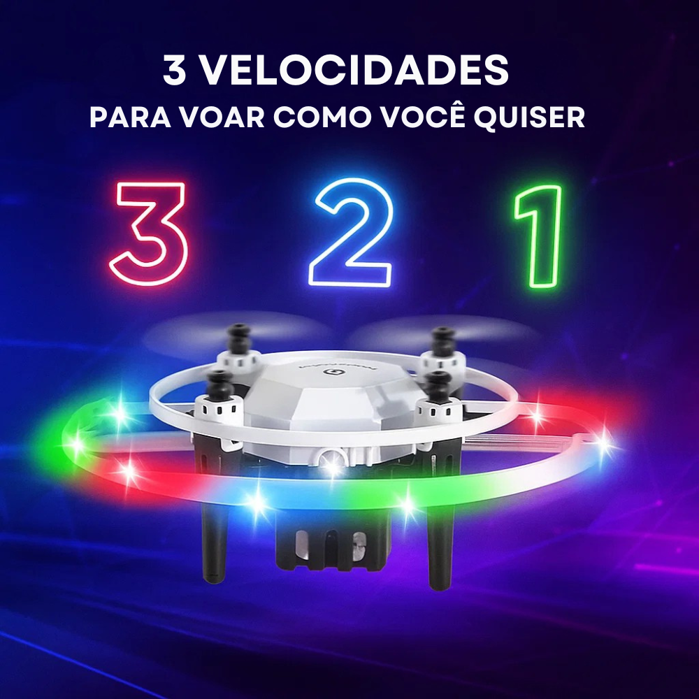 Drone Controle Remoto Giratório 360º Voa 100M Aurora Ball FX 41 Presente Crianças Inquebrável