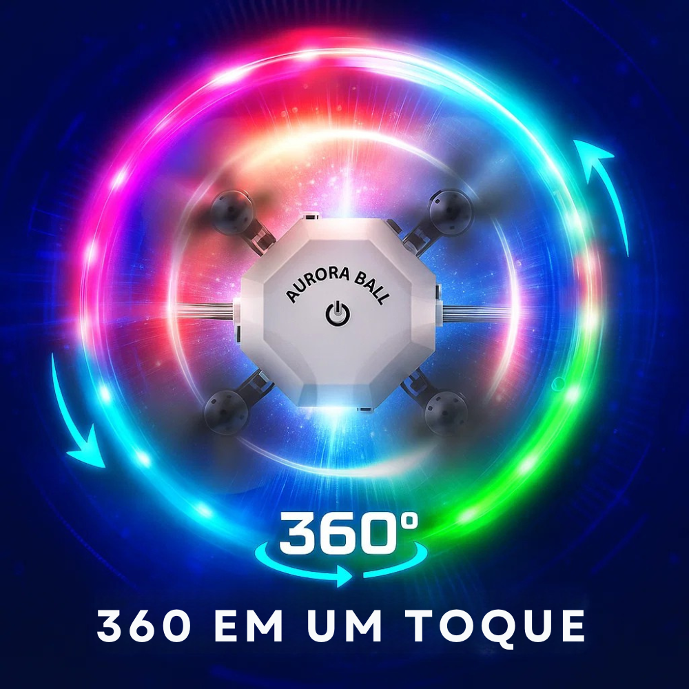 Drone Controle Remoto Giratório 360º Voa 100M Aurora Ball FX 41 Presente Crianças Inquebrável