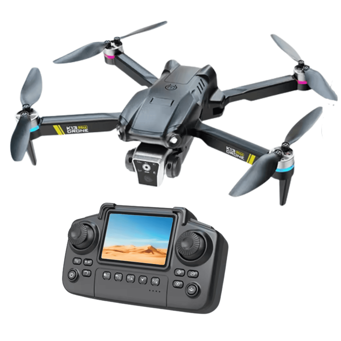 K13MAX Drone Profissional Dual Câmera 4K Full HD GPS Alto Desempenho Controle Com Tela SD