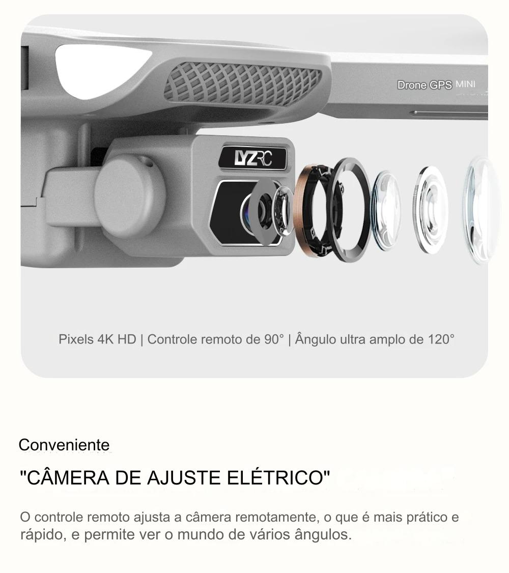 Drone L500 Pro Duas Câmeras 4k Led Noturno GPS Profissional