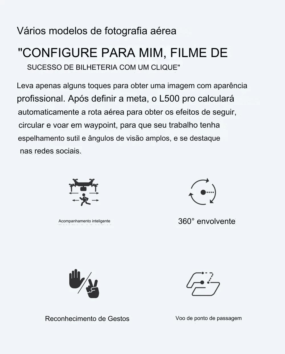 Drone L500 Pro Duas Câmeras 4k Led Noturno GPS Profissional