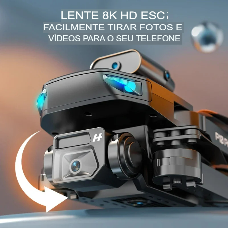 Drone Profissional P10 com Duas Câmeras 4K Sensor Obstáculo