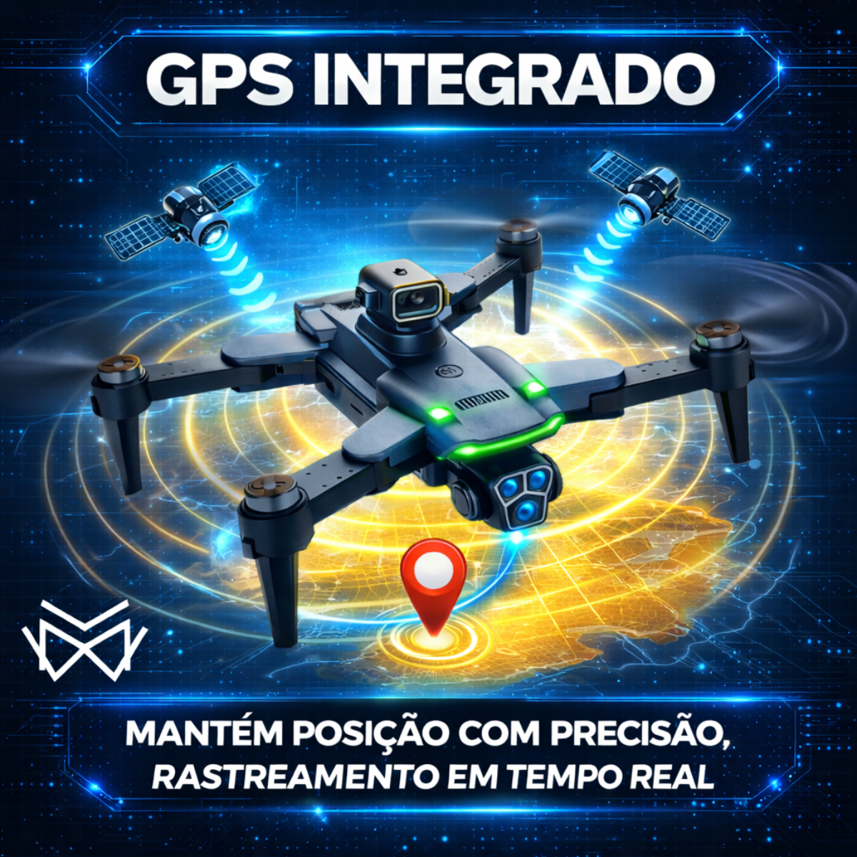 Drone S166 GPS Wi-Fi 5Ghz Dual Câmera HD Motor Brushless 2 Baterias