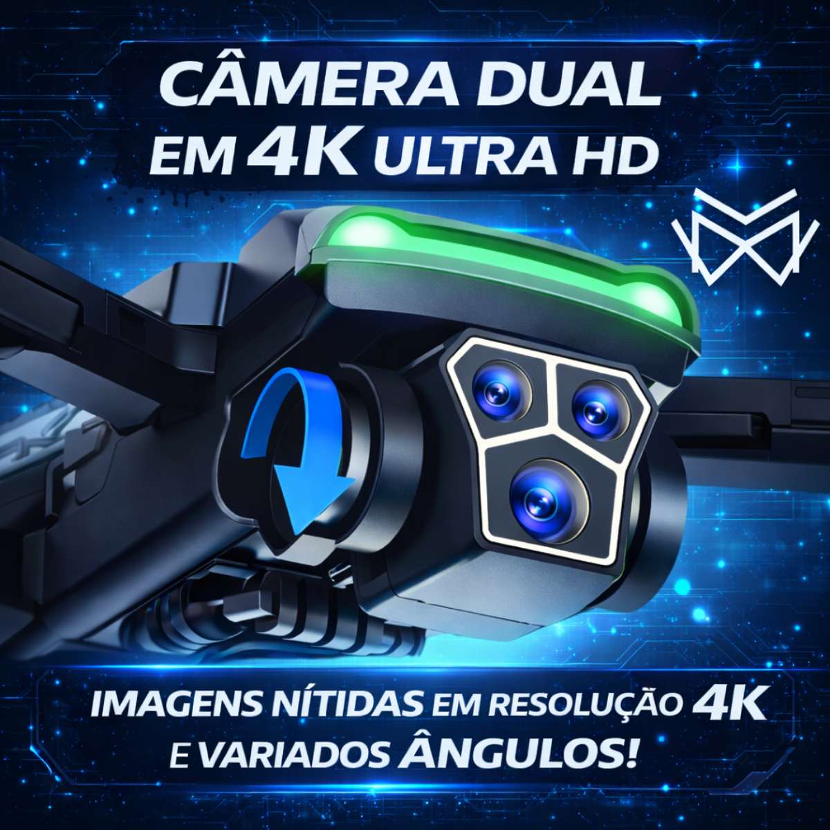Drone S166 GPS Wi-Fi 5Ghz Dual Câmera HD Motor Brushless 2 Baterias