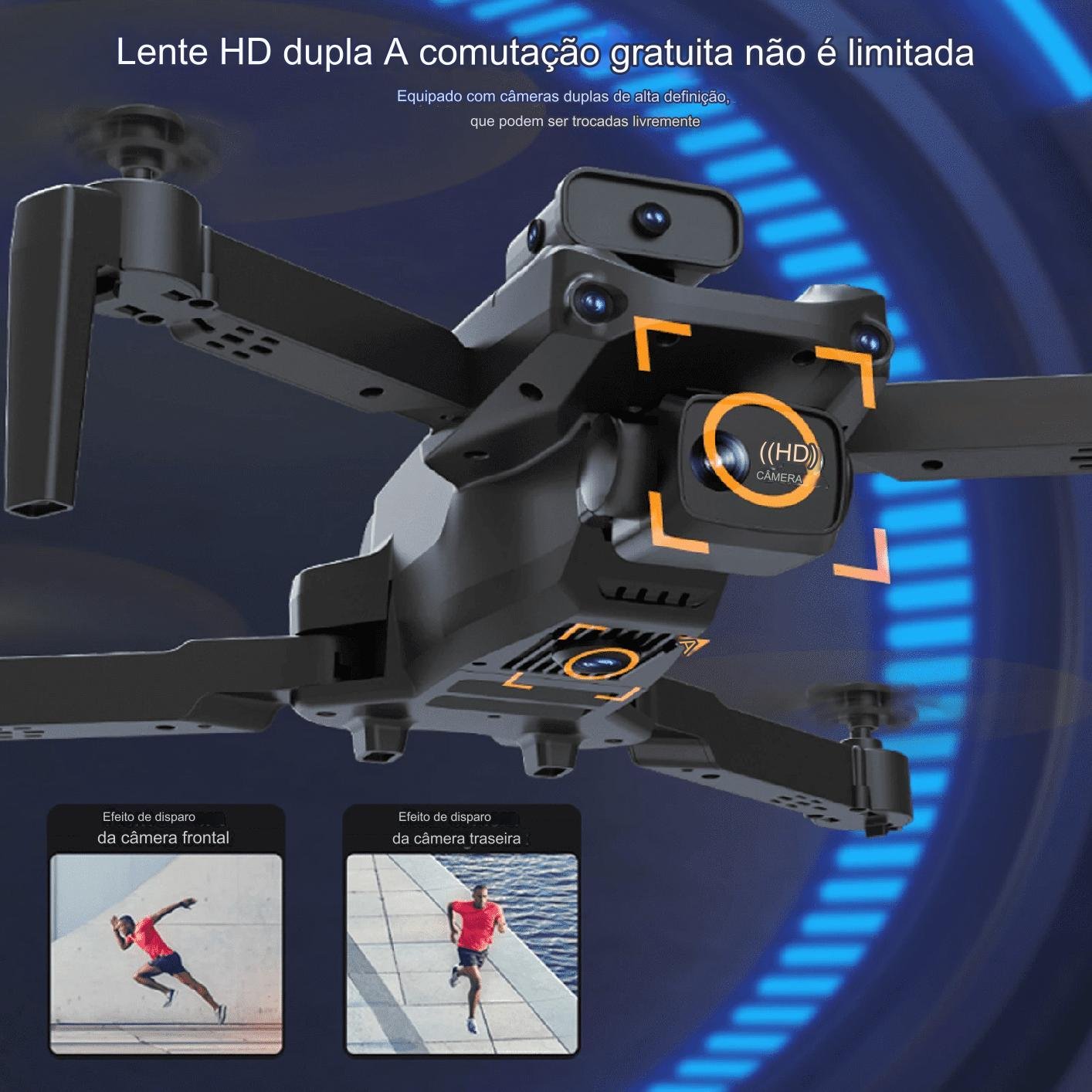 Drone S172 Max C/ Duas Câmeras 4K Wifi 5G Sem Cabeça 3 Bat