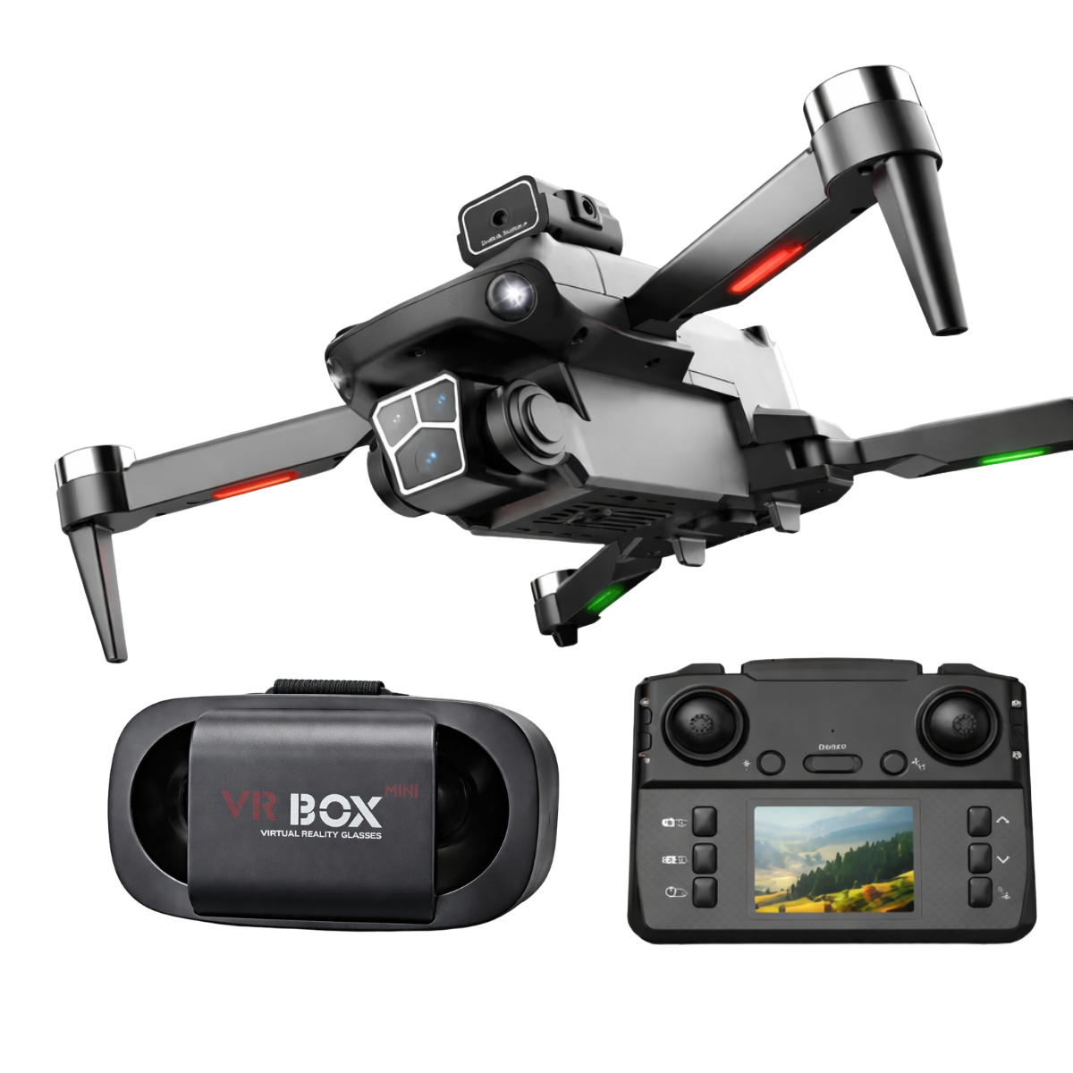 Drone Profissional S182 com Oculos VR Sensor de Obstaculos