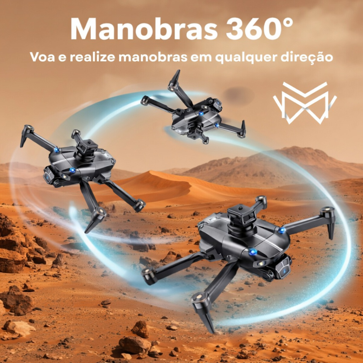 Drone Dual Câmera 4K S182 WiFi 2.4G Sensor de Obstaculos VR