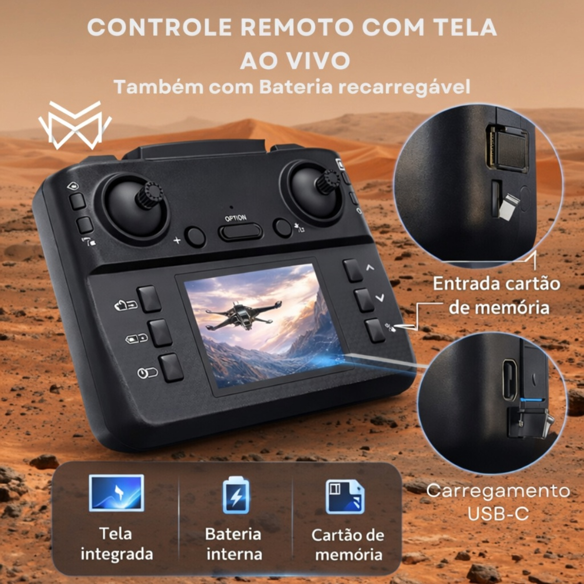 Drone Dual Câmera 4K S182 WiFi 2.4G Sensor de Obstaculos VR