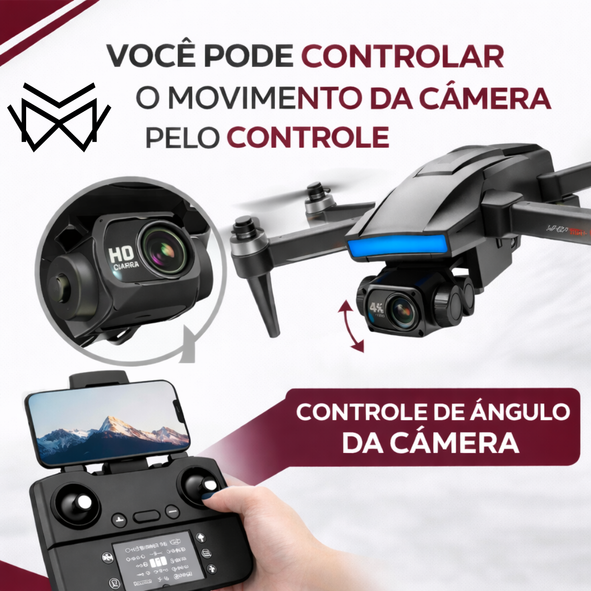 Drone Profissional S187 GPS Maps 5G 3KM 3 Gimbal Dual Cam 4K