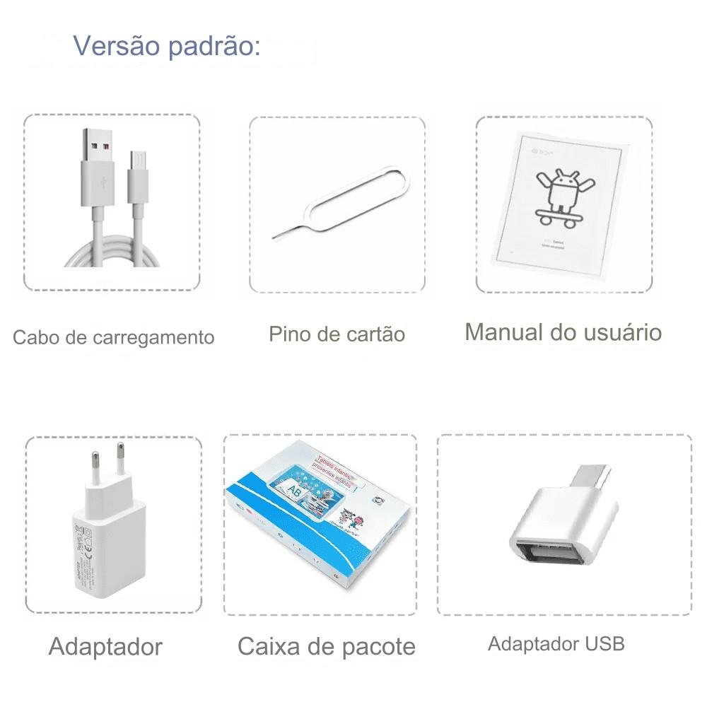 Tablet Infantil 7 Polegadas 2gb Ram Apps Android Azul Rosa