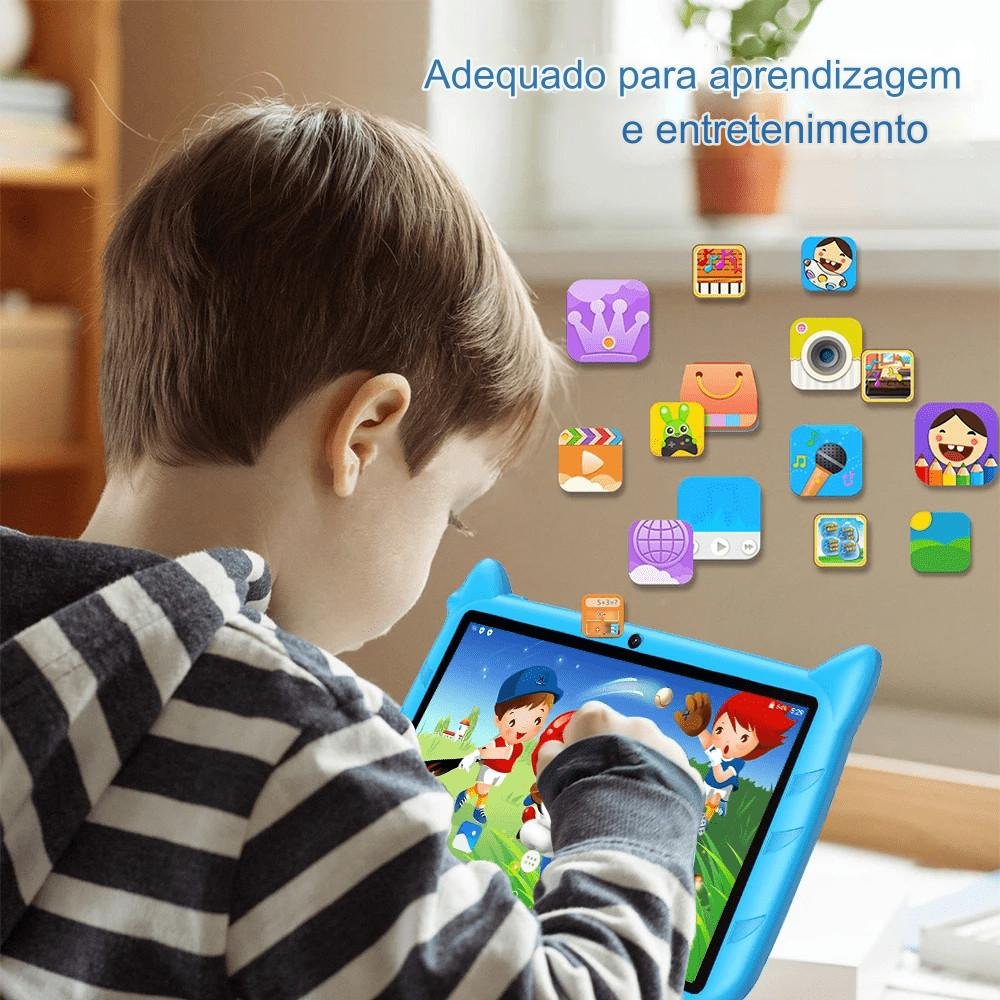 Tablet Infantil 7 Polegadas 2gb Ram Apps Android Azul Rosa