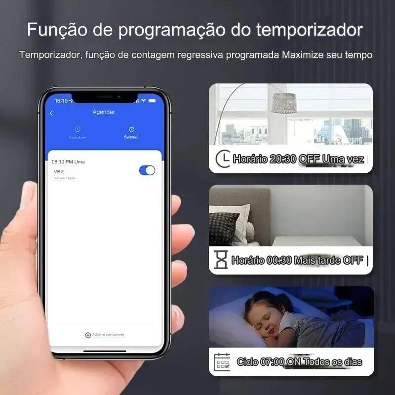 Interruptor Inteligente TUYA Unico com controle por voz Timing Ciclos e Contagem Regressiva Controle por Aplicativo