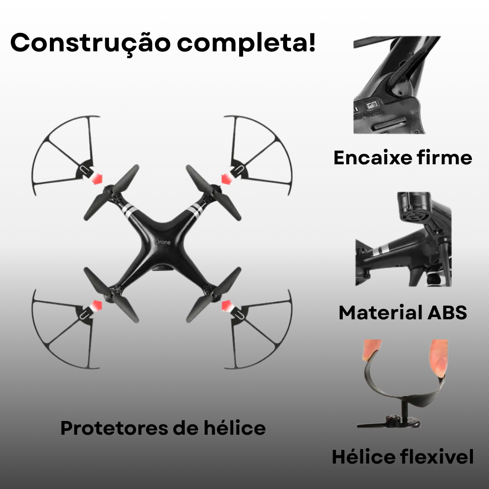 Drone X10 Voo Estável 2 Câmeras HD 1080p Wi-Fi 2.4GHz 360