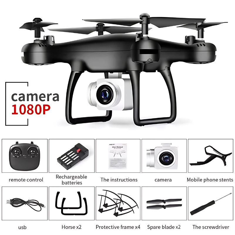 Drone X54 Profissional com Câmera 4k Wifi 2.4 Ghz Sistema FPV Transmissão tempo real PRETO