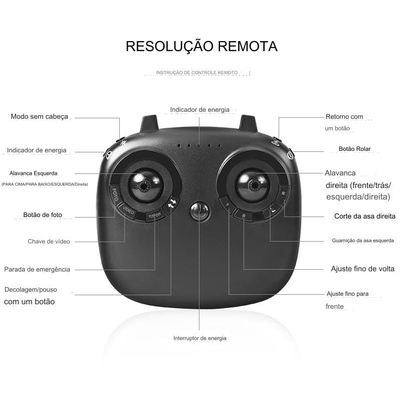 Drone X54 Profissional com Câmera 4k Wifi 2.4 Ghz Sistema FPV Transmissão tempo real PRETO